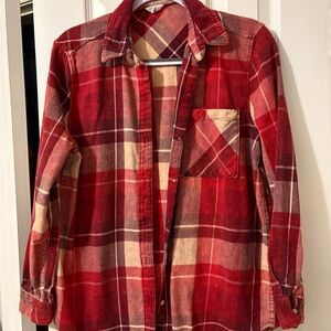 Aeropostale Burgundy and Beige Plaid Shirt